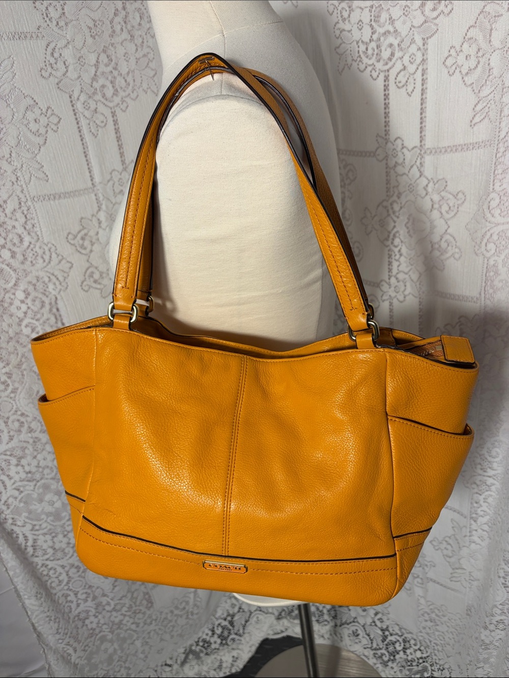 Coach Mustard Yellow Leather Shoulder Tote